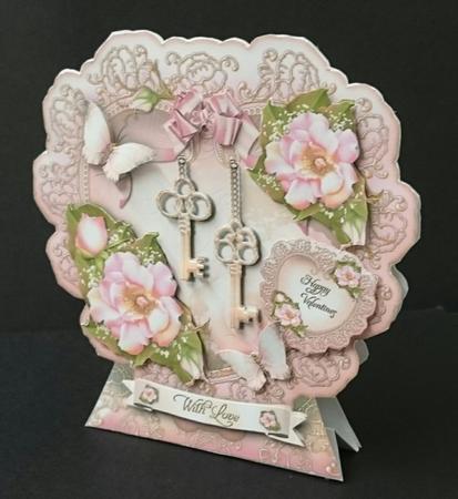 Soft Pink Heart with Roses Card Kit by Sue Soules