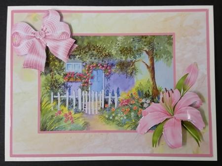 Rose Cottage Card Topper with Decoupage by Sue Soules