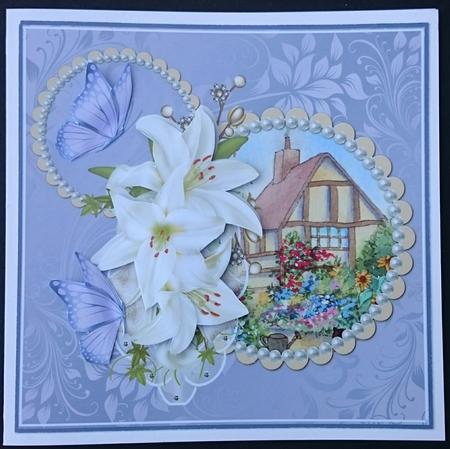 8x8 Cottage Garden Framed with Lilies by Sue Soules