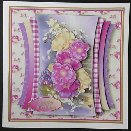 Purple Blossoms - Curved Layers Card Mini Kit by Sue Soules
