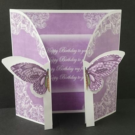 Purple Butterfly Birthday Friend 3D Gatefold Butterfly Mkit by Sue Soules