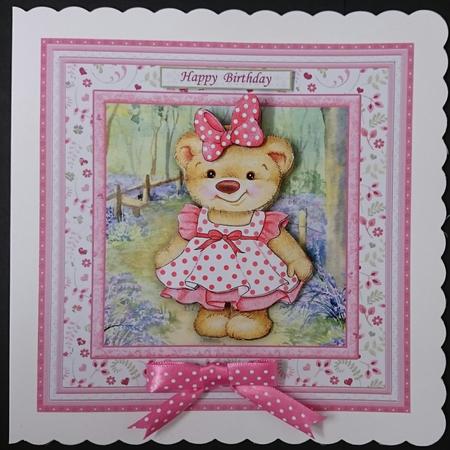 Rosie Bear 8x8 Birthday, Mothers Day, Valentines Mini Kit by Sue Soules
