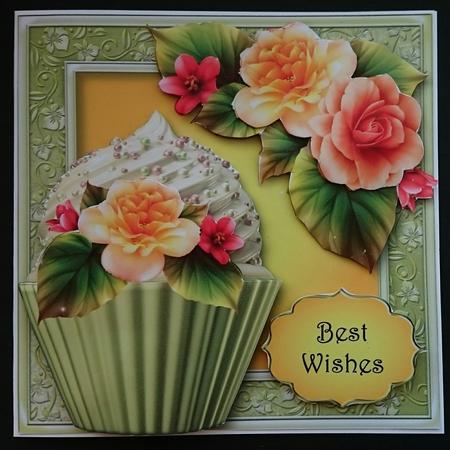 Peach Begonias Cupcake by Sue Soules