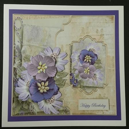 Spring Flowers 7x7 Card and Decoupage by Sue Soules