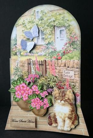 New Home Cottage & Kitten by Sue Soules
