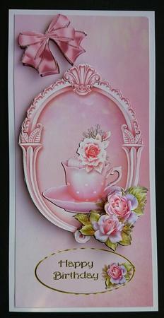 Pink Cupcake & Roses Dl Card by Sue Soules