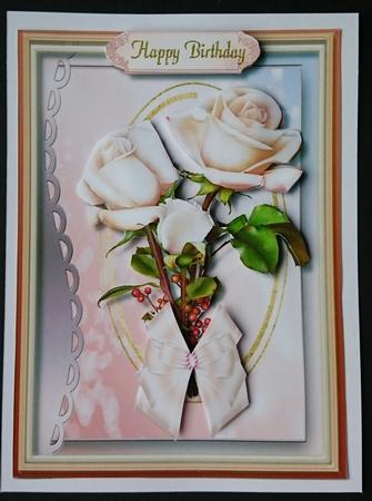 Beautiful Cream Roses and Berry's  by Sue Soules