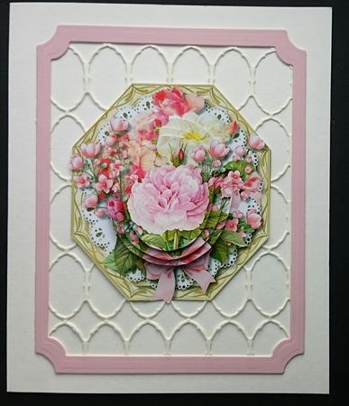 Lovely Octagonal with Pink Roses , Pyramid by Sue Soules