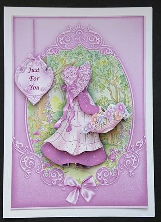 Girl with Basket of Flowers Topper & Decoupage by Sue Soules