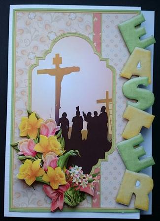 Easter Over the Side Cross & Daffodils by Sue Soules