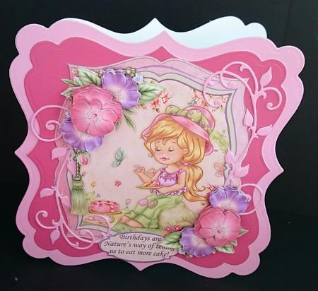 Eat More Cake Birthday Card Topper & Decoupage by Sue Soules