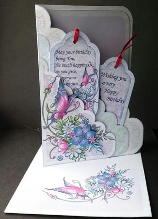 Butterfly & Flowers Scallop Pocket Card Kit by Sue Soules