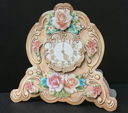 Vintage Clock with Roses Card Kit by Sue Soules
