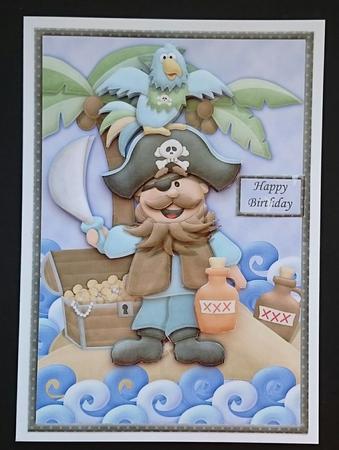 Pirate and Parrot Topper and Decoupage by Sue Soules