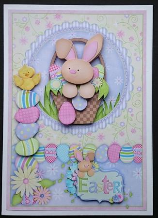 Easter Bunny Basket Topper and Decoupage by Sue Soules