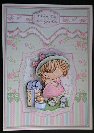 Izzy's Kitty Surprise Card Topper & Decoupage by Sue Soules