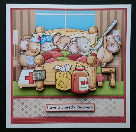 Poorly Mice Get Well Soon 7.5 Decoupage Mini Kit by Sue Soules