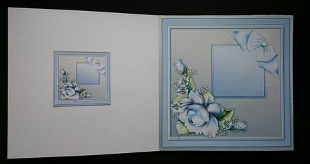 Blue Roses on a Lace Doily Matching 8inx8in Insert Plate by Sue Soules