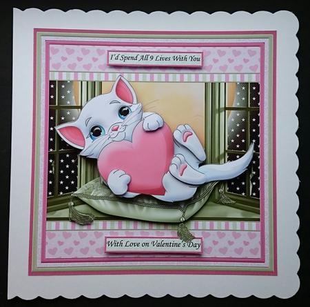 Id Spend All 9 Lives with You 8x8 Decoupage Mini Kit by Sue Soules