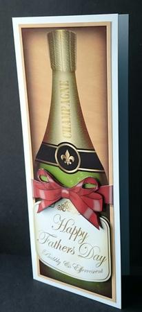 Large Dl Fathers Day Champers in a Box Card N 3D Decoupage by Sue Soules