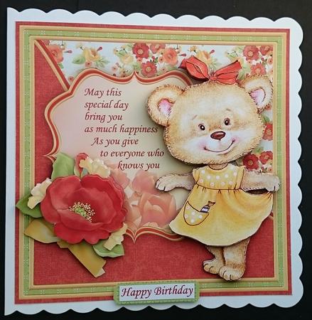 Poppy Bears New Dress 7.5 Decoupage Mini Kit by Sue Soules