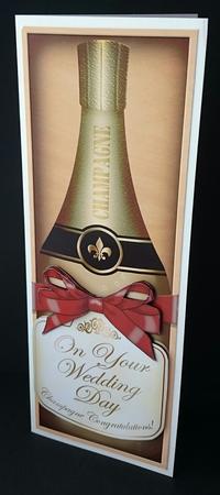 Large Dl Wedding Champers in a Box Quick Card 3D Decoupage by Sue Soules