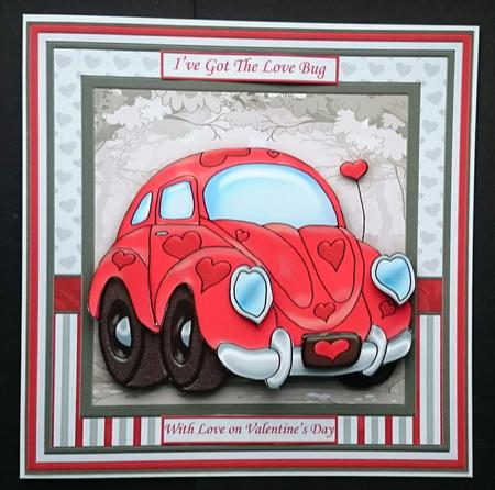 Love Bug 8x8 Decoupage Mini Kit Valentines Anniversary Etc by Sue Soules