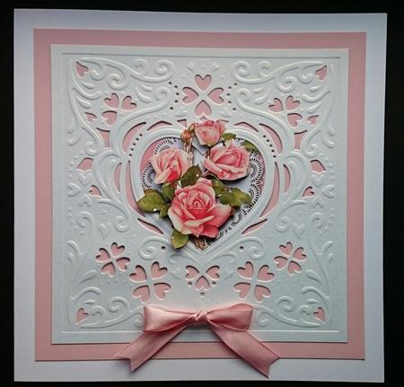 Beautiful Roses on a Quatrefoil Frame  by Sue Soules