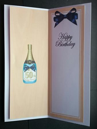 Large Dl 50th Birthday Champers in a Box Insert by Sue Soules