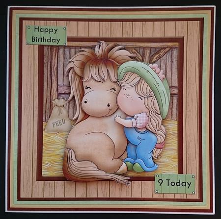 Izzys Pony Love 8x8 Decoupage Mini Kit by Sue Soules