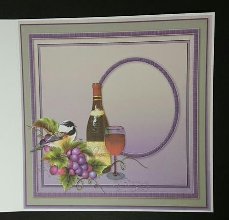 Wine and Grapes with Bird Matching 8in x 8in Insert Plate by Sue Soules