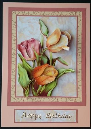 Tulips in Orange and Lemon Decoupage by Sue Soules