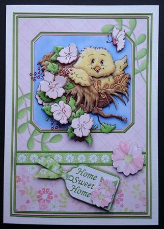 Little Chicks New Home or Easter Topper and Decoupage by Sue Soules