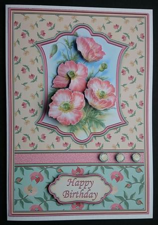 Painted Poppies Card Front & Decoupage by Sue Soules