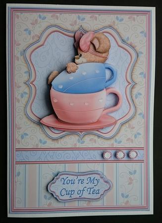 You're My Cup of Tea Valentine or Anniversary Decoupage by Sue Soules