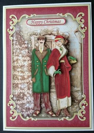 Christmas Art Deco Couple 2 Decoupage by Sue Soules