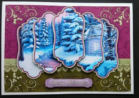 Winter Woodlands Christmas 5 Panel Quick Card by Sue Soules