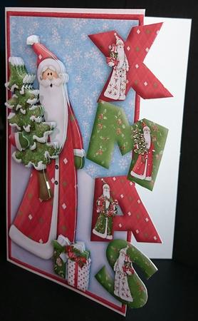 Contemporary Santa Over the Side & Decoupage by Sue Soules