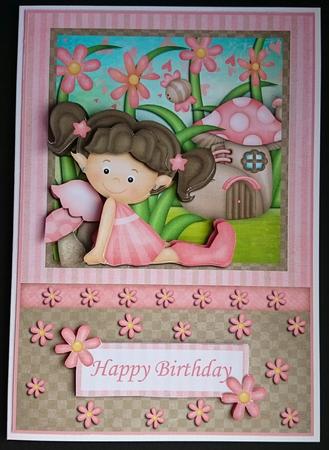 Little Pixie Card Front and Decoupage by Sue Soules
