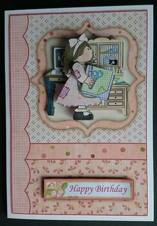 Little Miss Patchwork Crafter Decoupage by Sue Soules