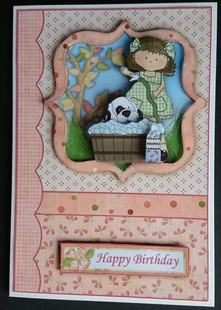 Washing the Dog Topper and Decoupage by Sue Soules