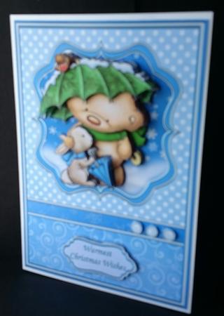 My Ears Are Cold Christmas Topper Decoupage Insert Mini Kit by Sue Soules