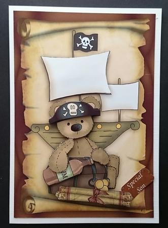 Ho Ho Ho Pirate Bear Topper & Decoupage by Sue Soules