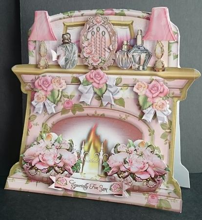 Pink Shabby Chic Fireplace Card Mini Kit by Sue Soules
