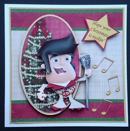 Rockin' Christmas Male Topper & Decoupage by Sue Soules
