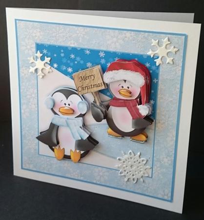 Chilled Penguins Topper and Decoupage by Sue Soules