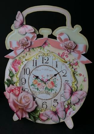 Pink Rose Clock Shaped Card Kit by Sue Soules