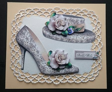 White Rose Shoe and Hat by Sue Soules