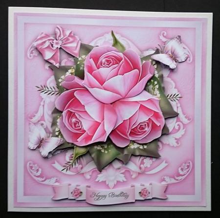 Pink Roses Card Mini Kit by Sue Soules