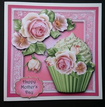 Pretty Pink Roses Cupcake by Sue Soules
